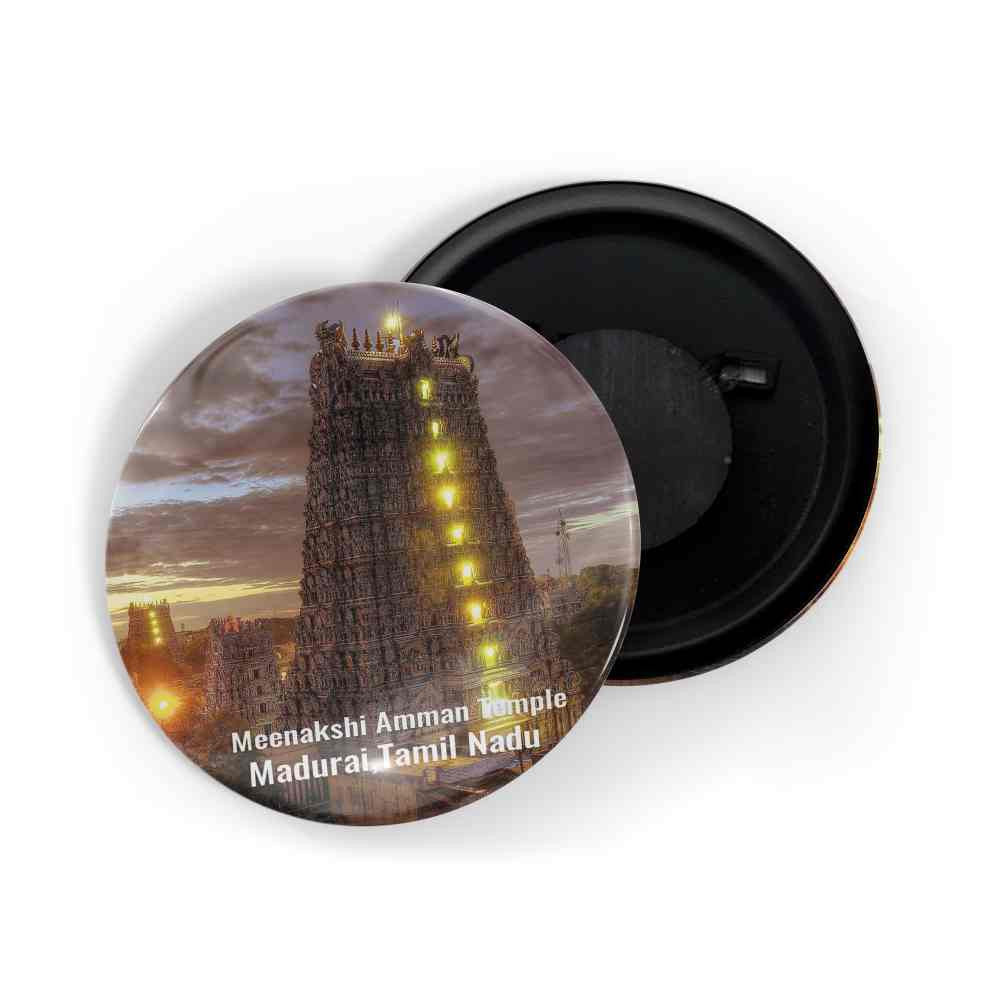 dhcrafts Fridge Magnet Multicolor Meenakshi Amman Temple Tamil nadu Tourist Place Glossy Finish Design Pack of 1 (58mm)